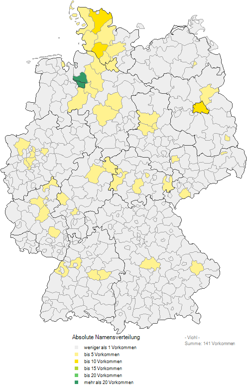 Namensverteilung Familie Viol Namensverteilung Familie Viol